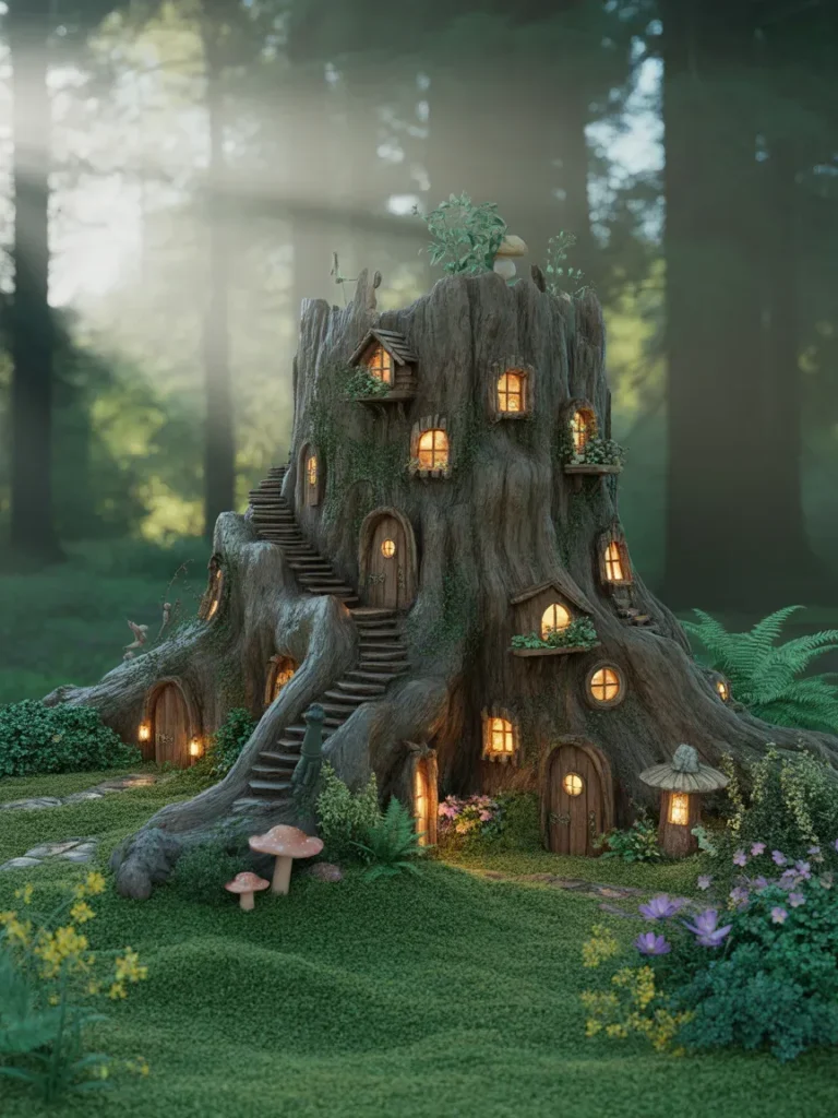 Tree Stump Fairy Village