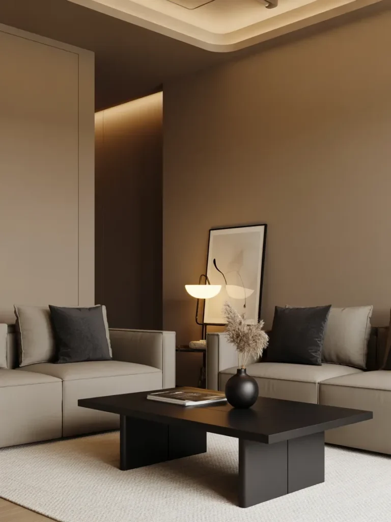 Modern Greige & Black Accents