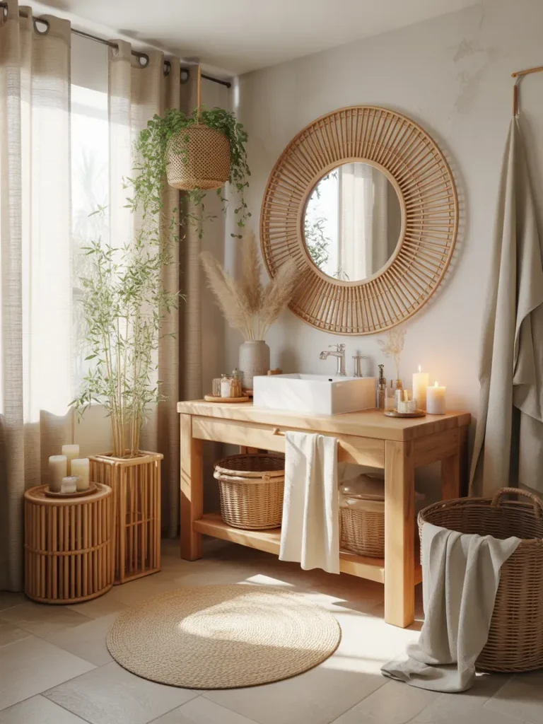  Use Rattan or Bamboo Accents