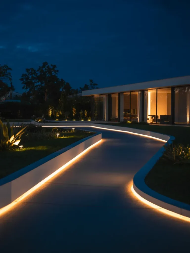 Driveway with LED Lighting