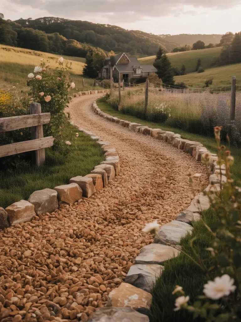 Gravel and Stone Combo Driveway