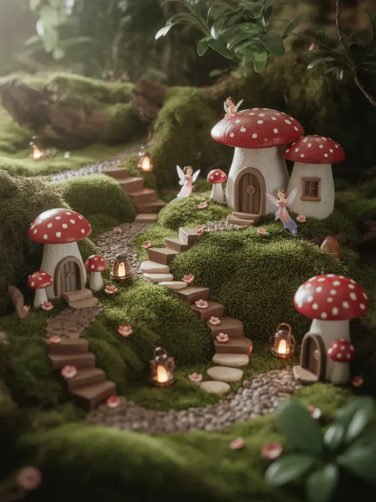 Mushroom-Themed Fairy Garden