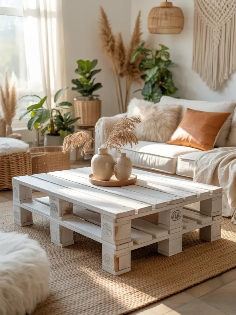 Whitewashed Pallet Table Ideas