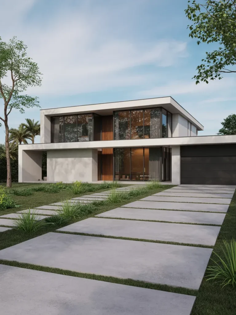 Modern Concrete Slab Driveway