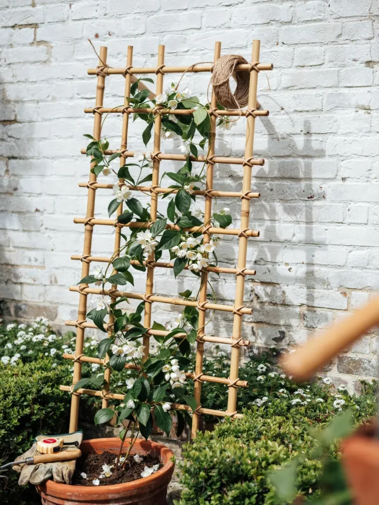 Bamboo Grid DIY Trellis
