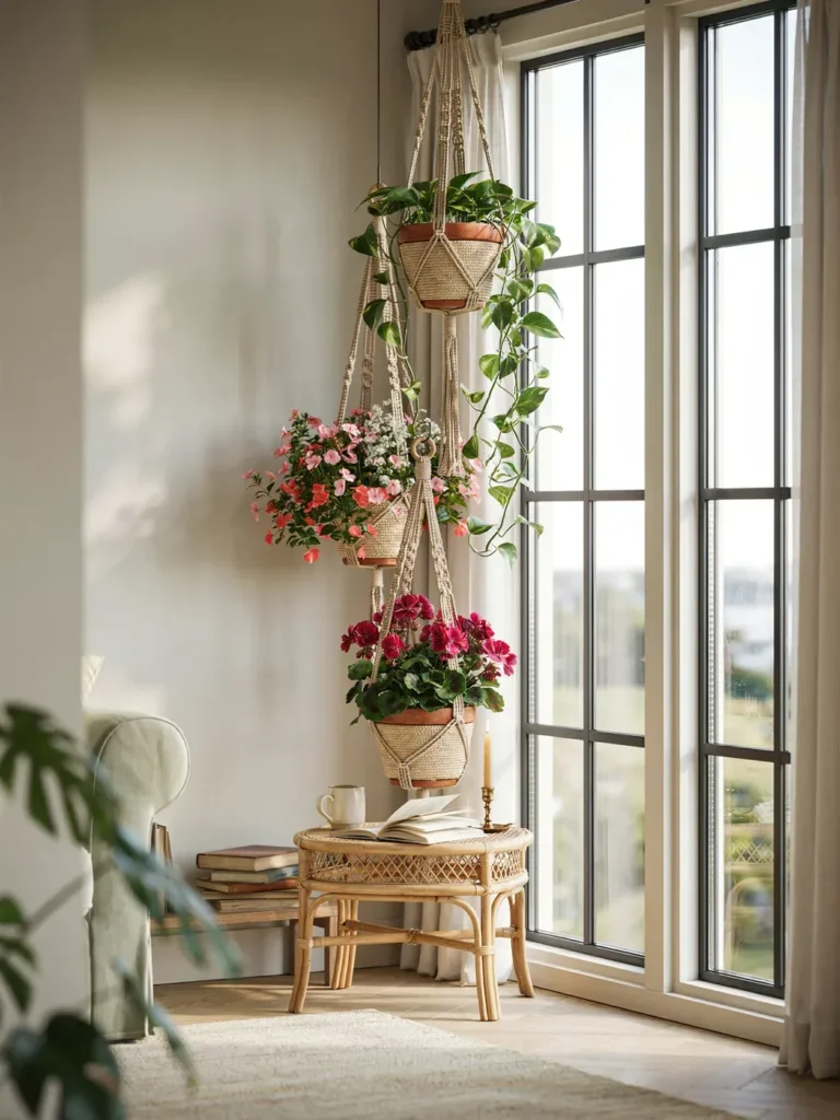 Hanging Flower Baskets for Vertical Interest