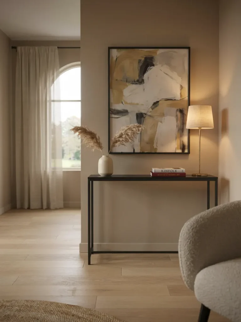 Modern Black Metal Console Table
