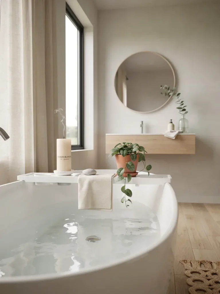 Minimalist White Bath Caddy