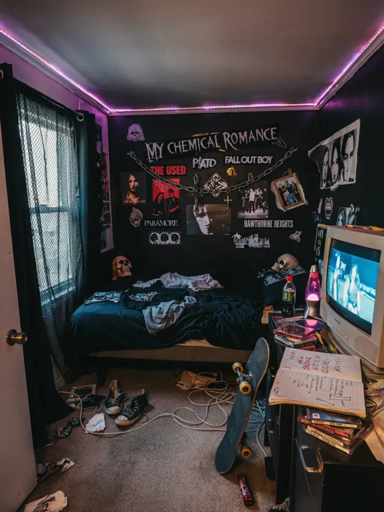 2000s Teen Bedroom Grunge and Emo Aesthetic
