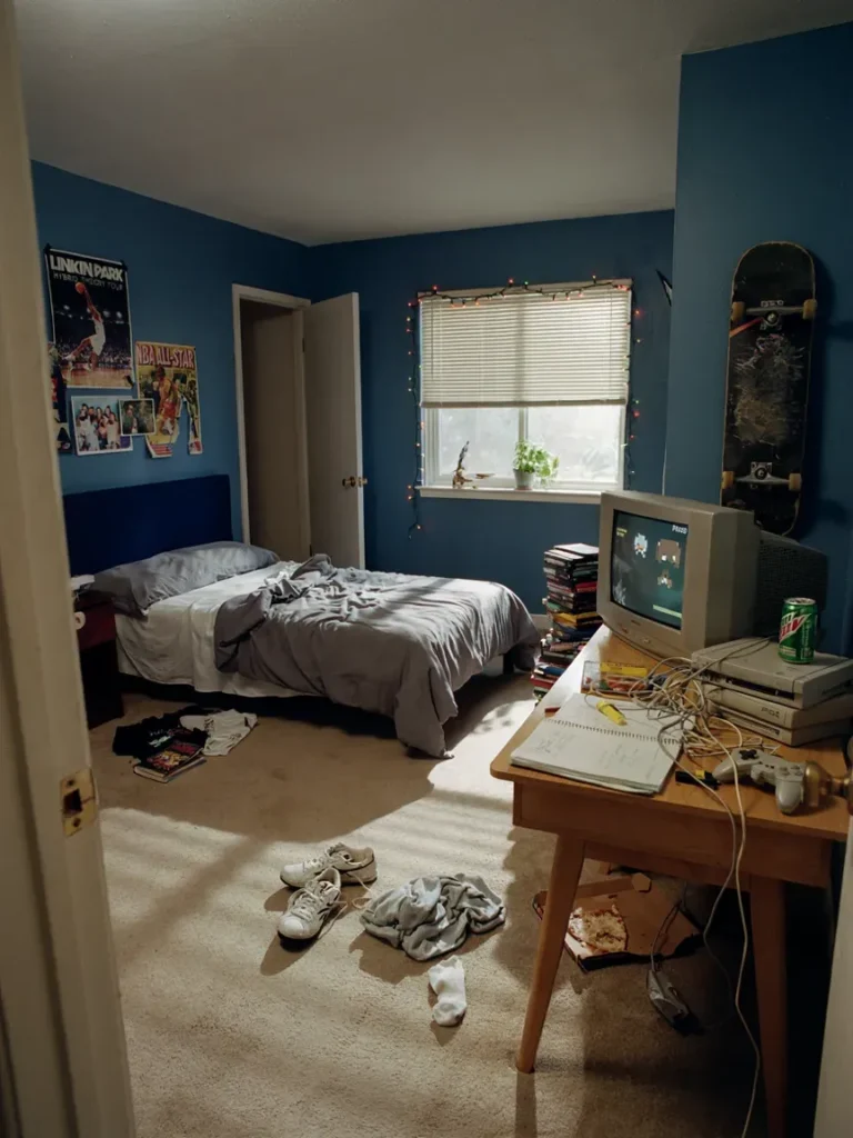 2000s Teen Bedroom Boy Setup and Vibe