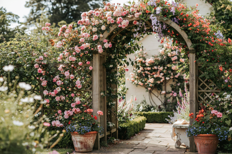 Beautiful Flower Garden Trellis Ideas