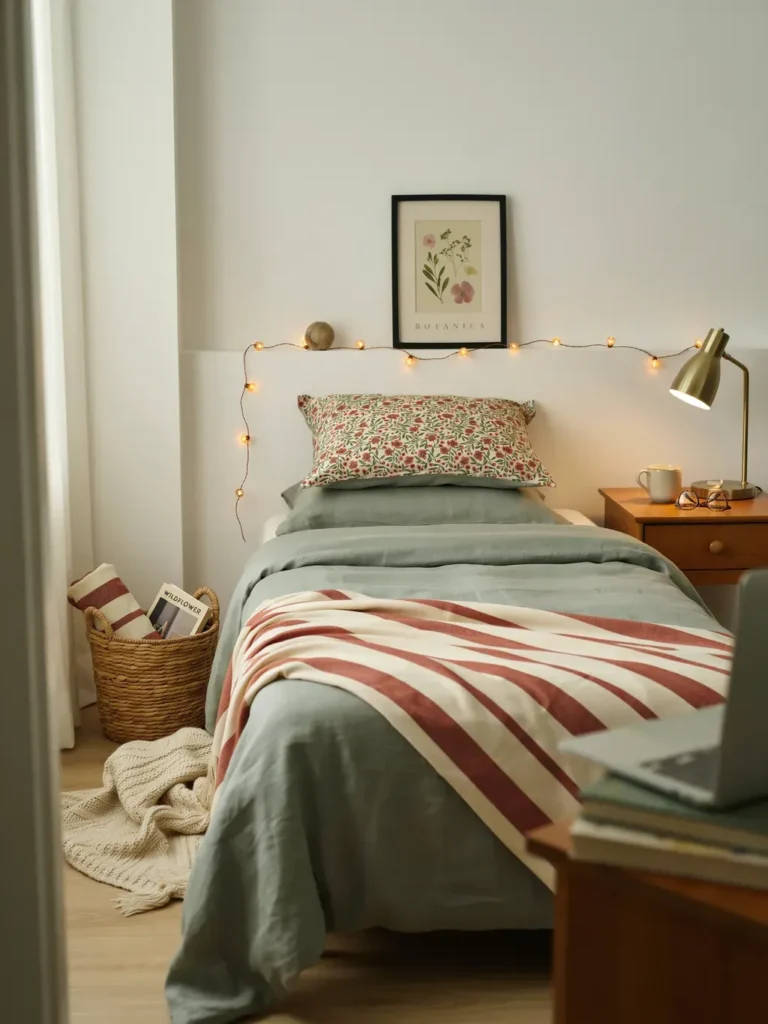 Mix Patterns Carefully for a Polished Dorm Bedroom