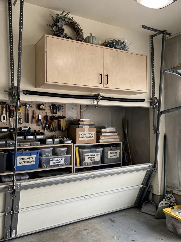 Use the Space Above the Garage Door 