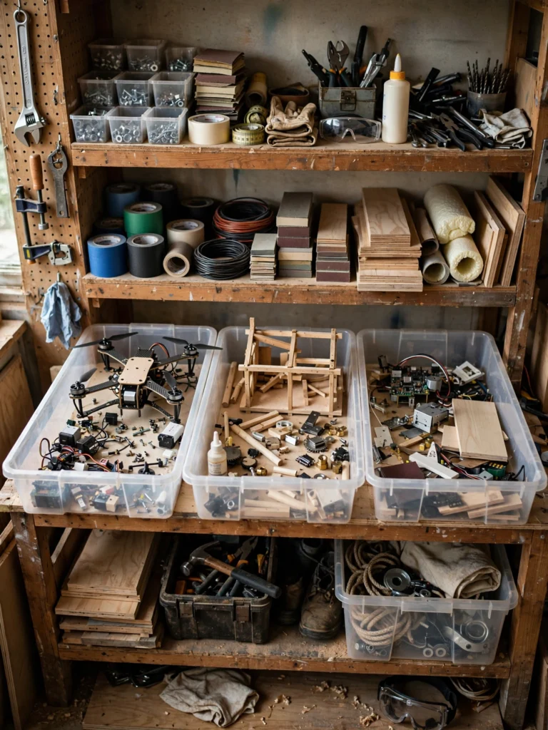 Use Stackable, Labeled Storage Bins