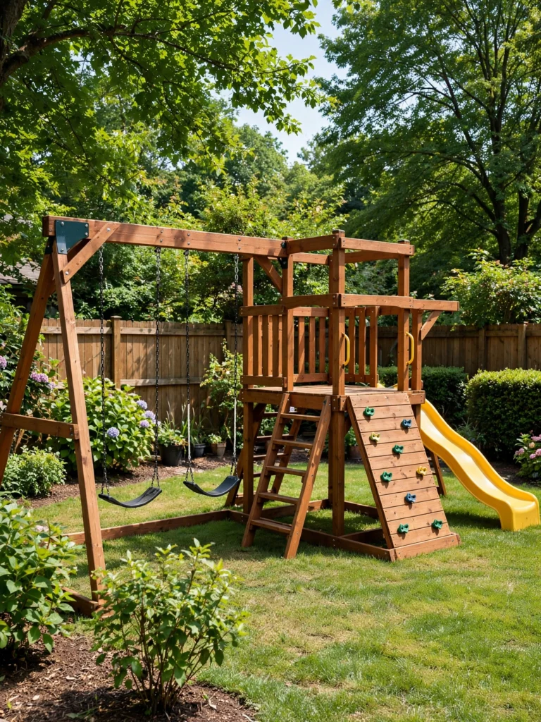 The Classic Wooden Swing Set