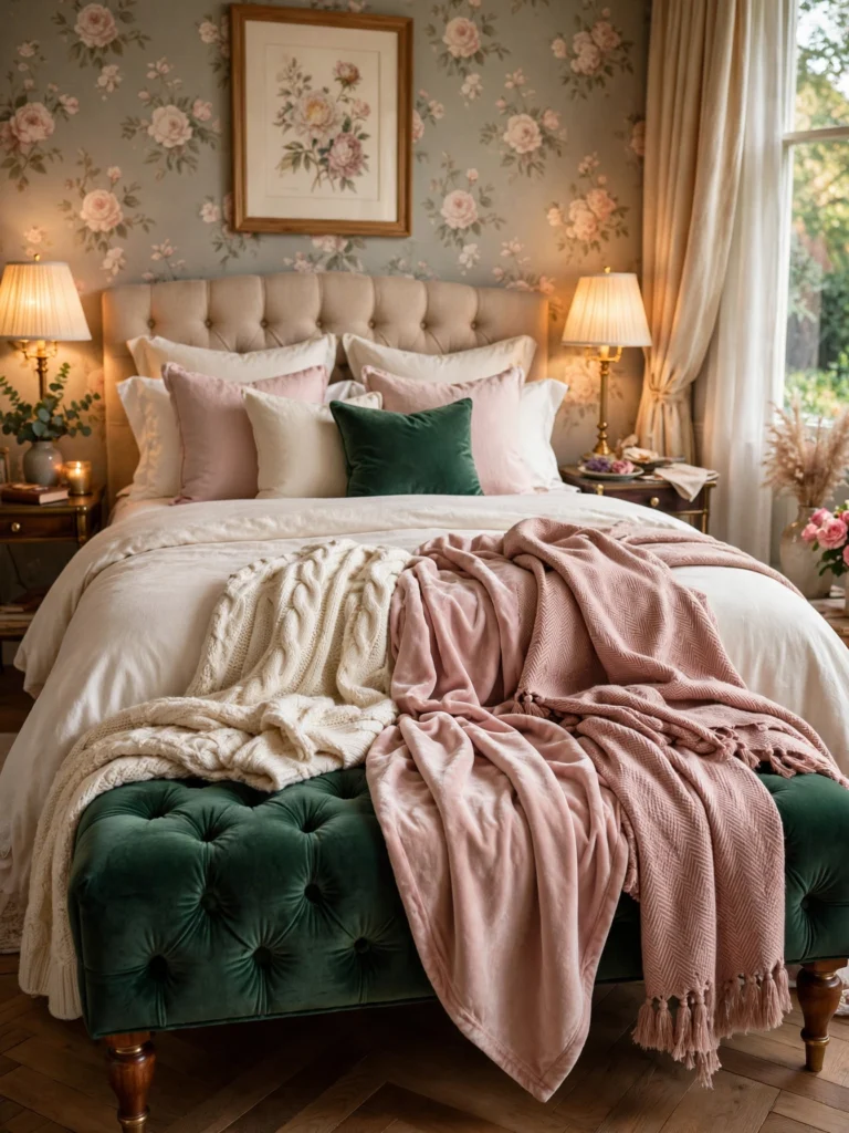 Tufted and Upholstered Bench at the Foot of the Bed
