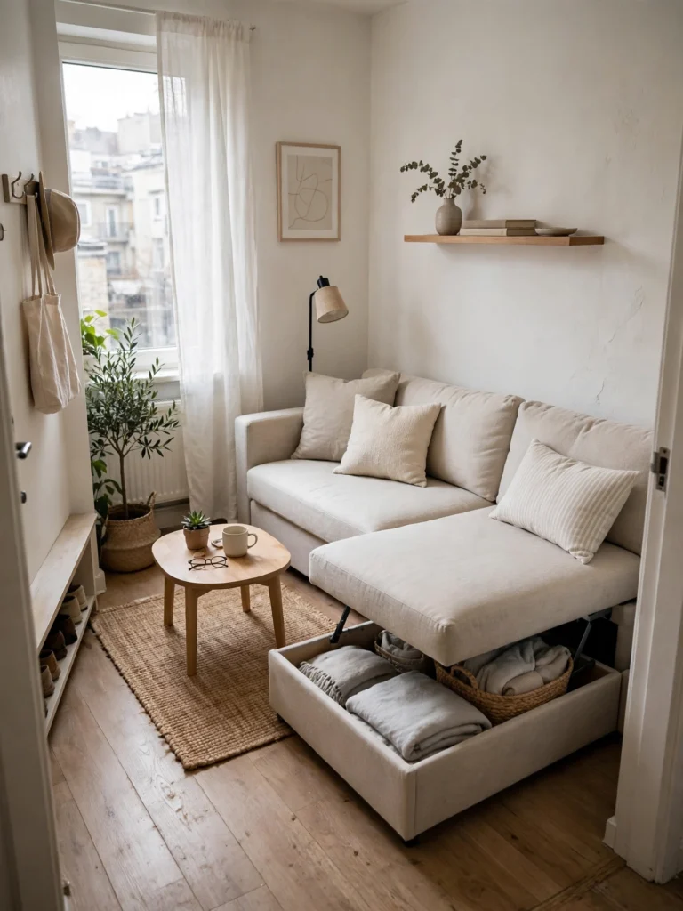 Corner Sofa with Built-In Storage
