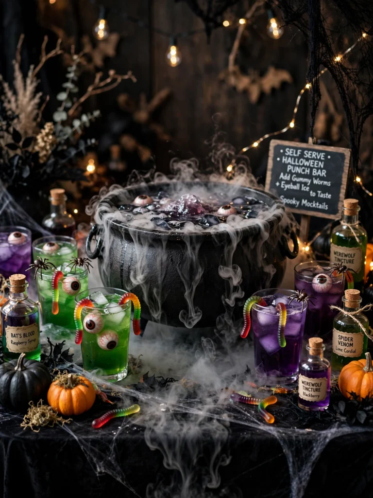 Halloween-Themed Drink Station
