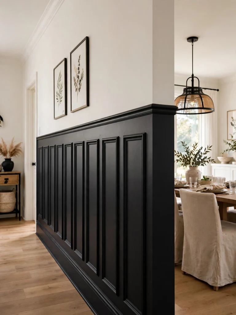 Half-Wall Black Paint Treatment