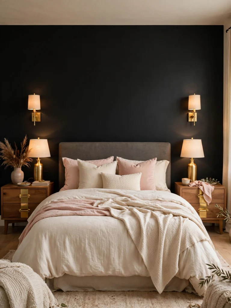 One Black Wall in an Open Concept Living Room