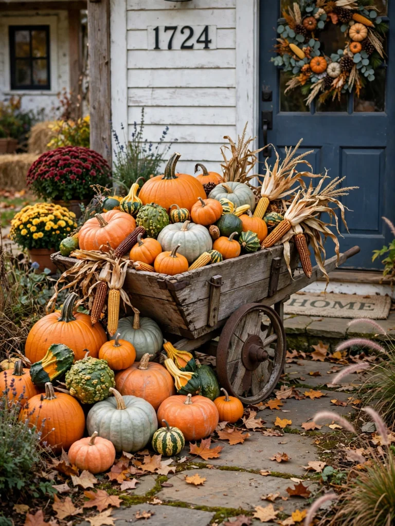 Hay Bale Staircase Display