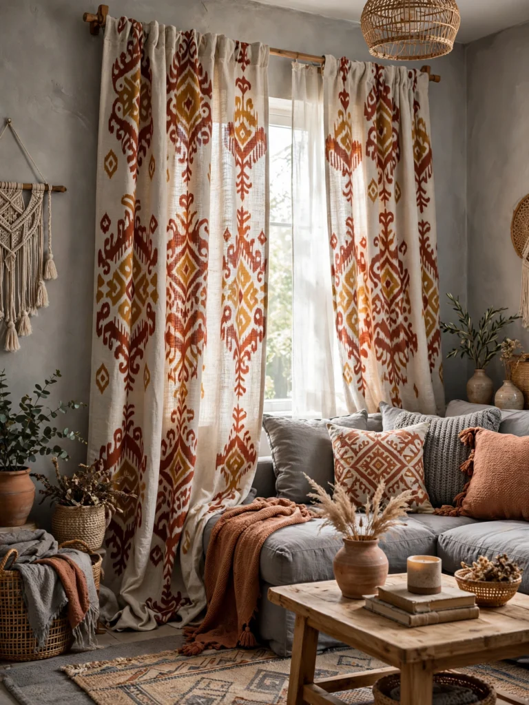 Patterned Curtains for Softness