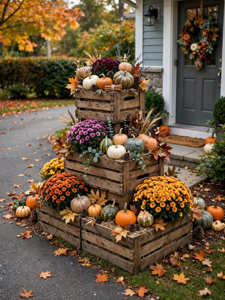 Fall Wreath on the Garage or Shed Door