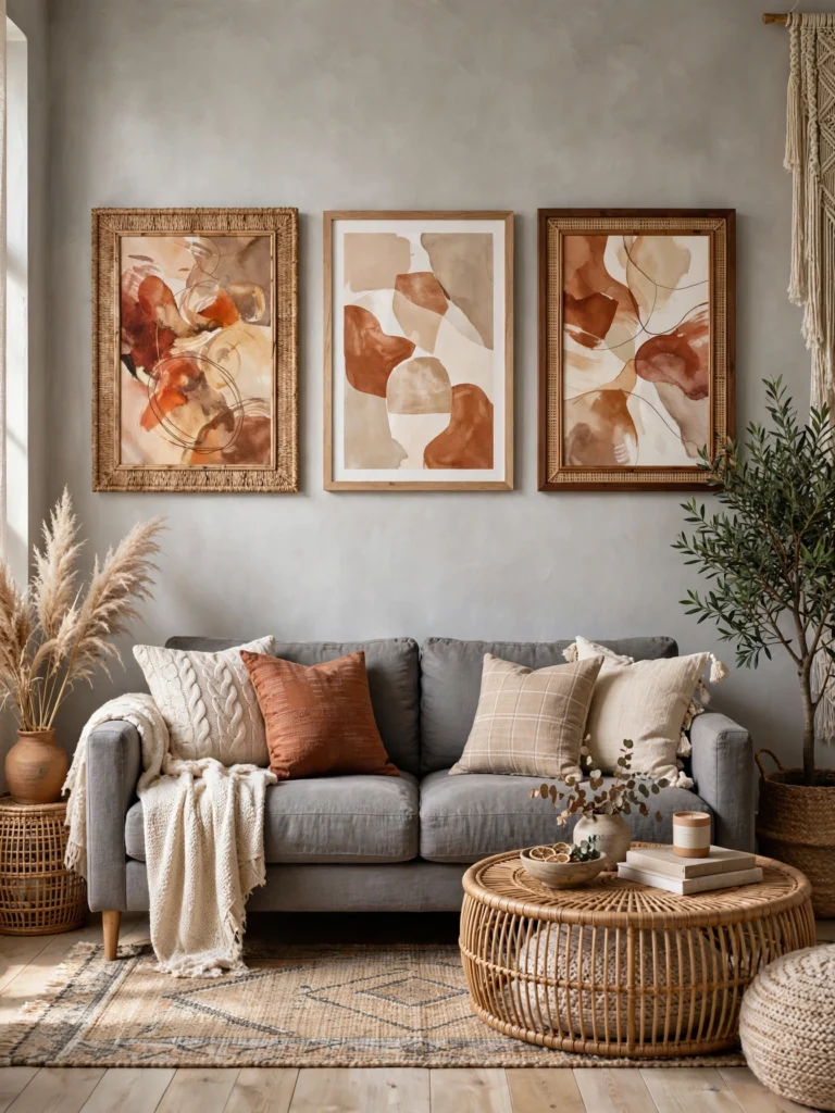 Wall Art with Earthy, Abstract Tones