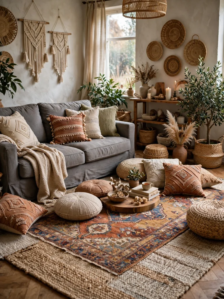 Layered Area Rugs for Depth