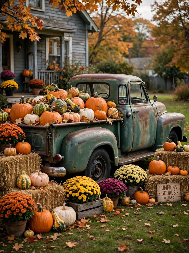 Tractor and Pumpkin Vignette