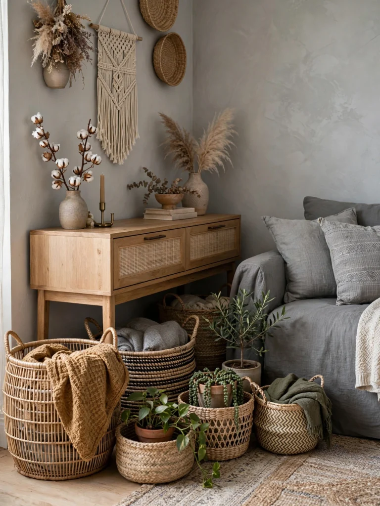 Woven Baskets for Storage and Texture