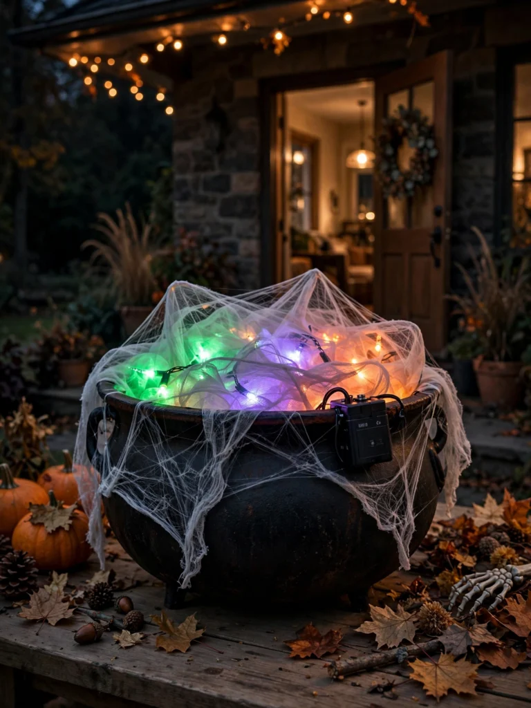  Lighted LED Cauldron Glow