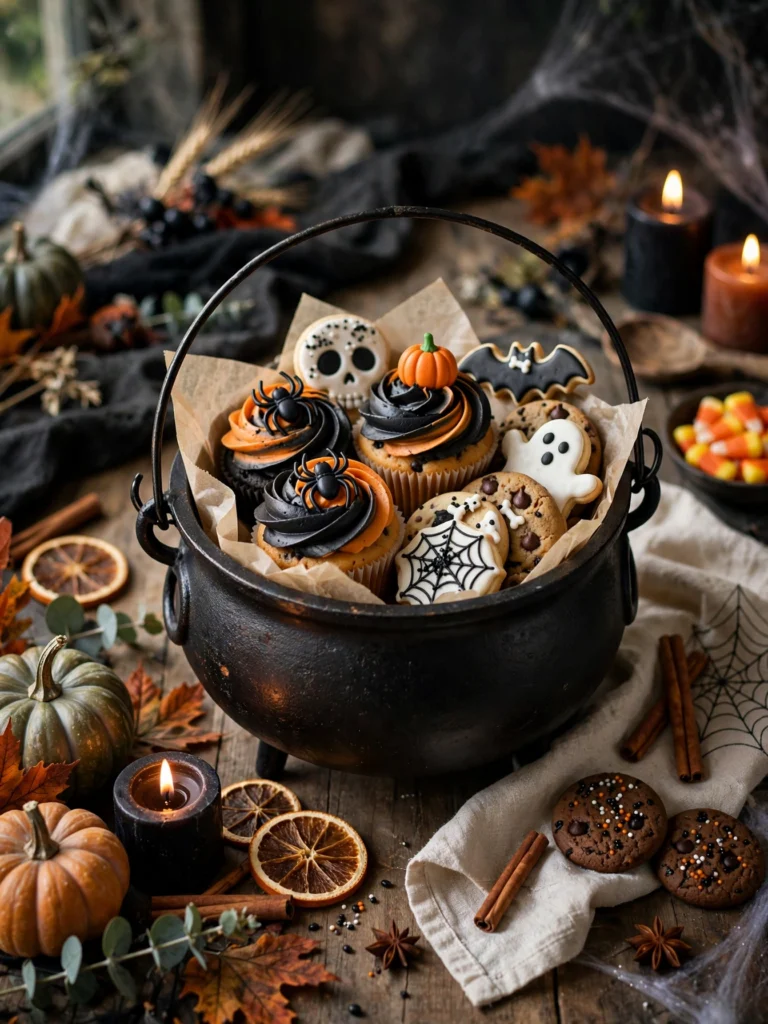 Cauldron Filled with Candy Corn