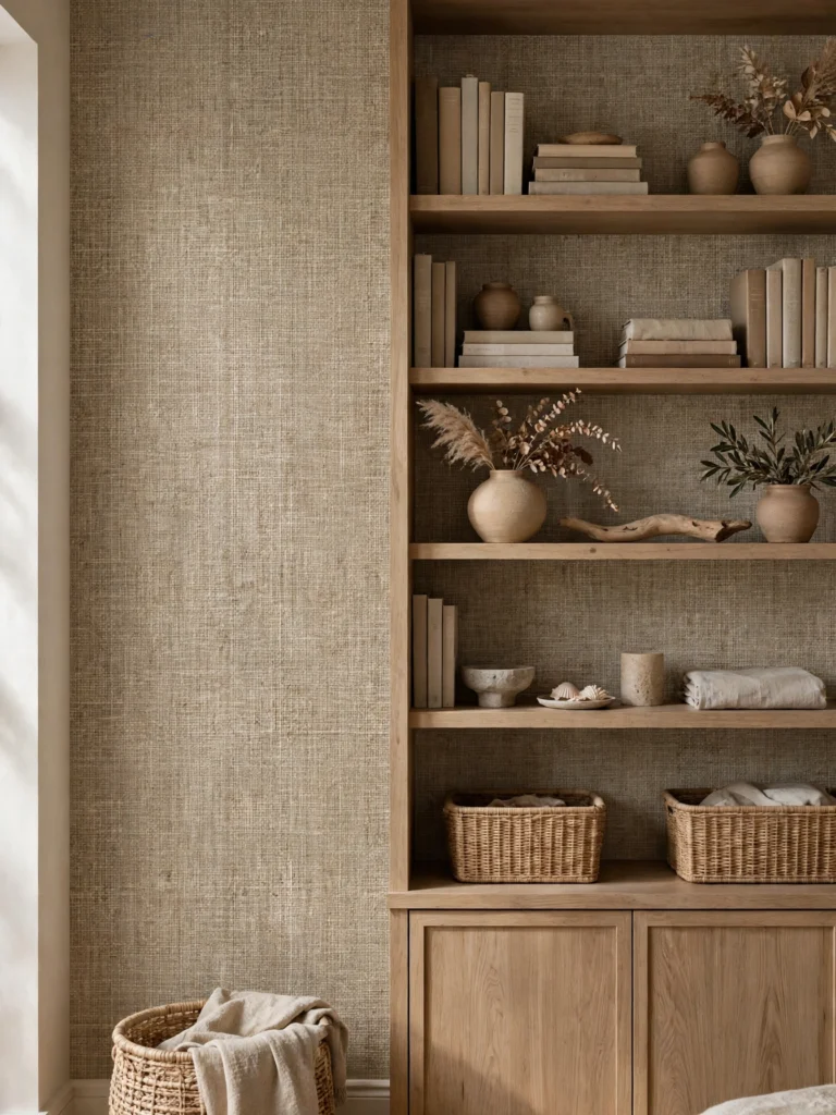Grasscloth Texture Wallpaper