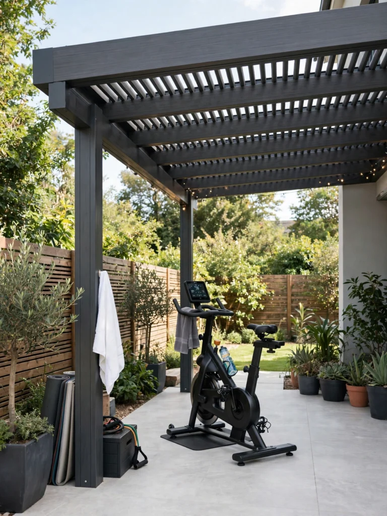 Create an Outdoor Gym With a Privacy Screen