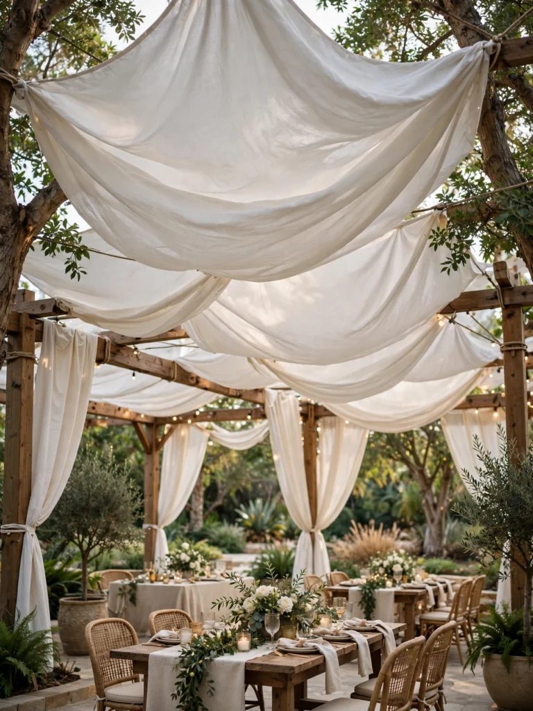 Fabric Ceiling with Exposed Beams