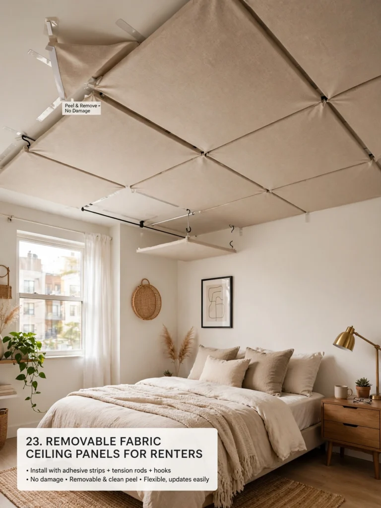 Removable Fabric Ceiling Panels for Renters