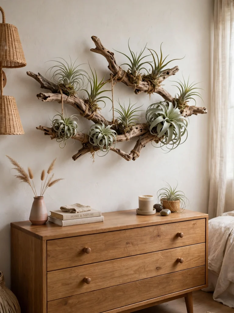 Air Plants on Driftwood Display