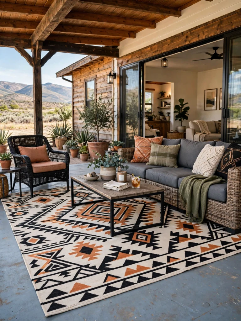 Statement Outdoor Rug for the Porch
